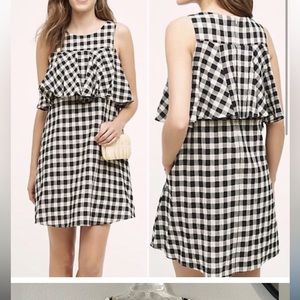 Anthropologie Sunday In Brooklyn Ruffled Gingham Shift Dress Plaid Size Small